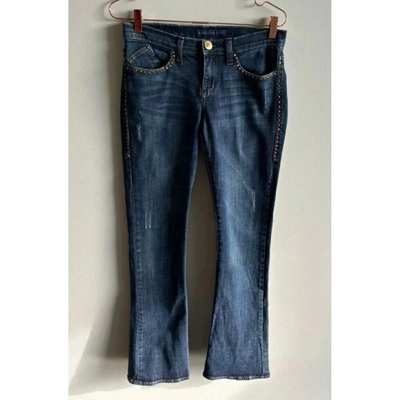 Rock & Republic Womens Mid Rise Bootcut Leg Studded Denim Jeans Blue Sz 6 - Picture 1 of 12